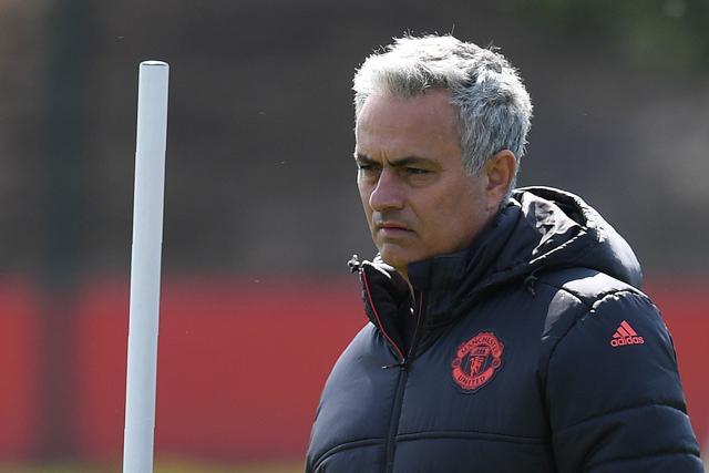 Manchester United's manager Jose Mourinho attends a team training session at the club's training complex near Carrington. (AFP) Manchester United's manager Jose Mourinho attends a team training session at the club's training complex near Carrington. (AFP)