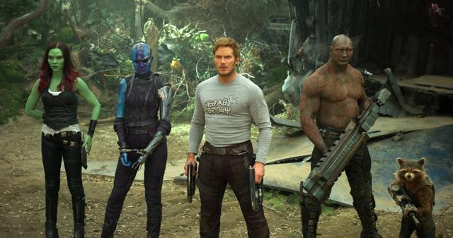 This image released by Disney-Marvel shows Zoe Saldana, from left, Karen Gillan, Chris Pratt, Dave Bautista and Rocket, voiced by Bradley Cooper, in a scene from, Guardians Of The Galaxy Vol. 2. (AP) This image released by Disney-Marvel shows Zoe Saldana, from left, Karen Gillan, Chris Pratt, Dave Bautista and Rocket, voiced by Bradley Cooper, in a scene from, Guardians Of The Galaxy Vol. 2. (AP)