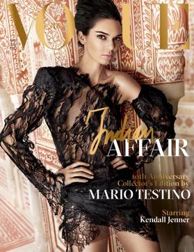 Vogue India’s 10th anniversary issue cover, featuring Kendall Jenner. (Vogue India)