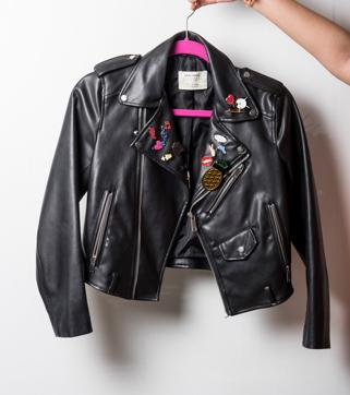 A Zara jacket that the actor jazzed up with quirky badges. (Aalok Soni/HT photo)