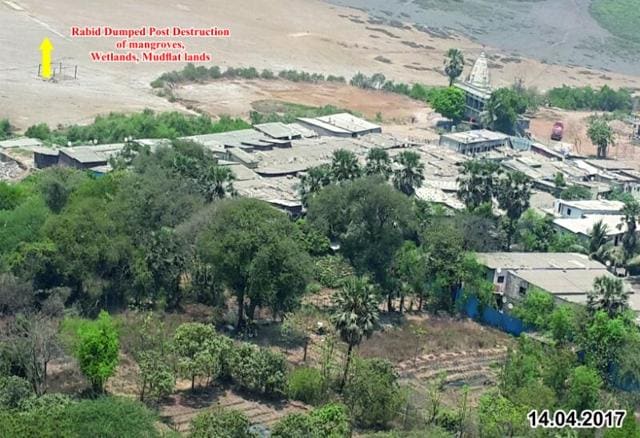 A photo showing the debris being dumped at the spot. (REJI ABRAHAM) A photo showing the debris being dumped at the spot. (REJI ABRAHAM)