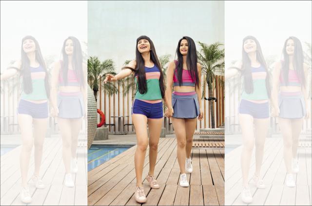 A one-piece swimwear comprises tank top and shorts. Wear it if you like the athletic look minus the frills. (Left) On Devanshi: Tank top with matching swim shorts, Kunchals; Shoes, Zara. (Right) On Daphi: Three-piece swimwear (it also has attached shorts underneath the skirt), Kunchals; Shoes, Converse (Irina Usova) A one-piece swimwear comprises tank top and shorts. Wear it if you like the athletic look minus the frills. (Left) On Devanshi: Tank top with matching swim shorts, Kunchals; Shoes, Zara. (Right) On Daphi: Three-piece swimwear (it also has attached shorts underneath the skirt), Kunchals; Shoes, Converse (Irina Usova)