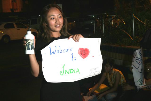 A fan with Justin Bieber merchandise. (Prodip Guha)