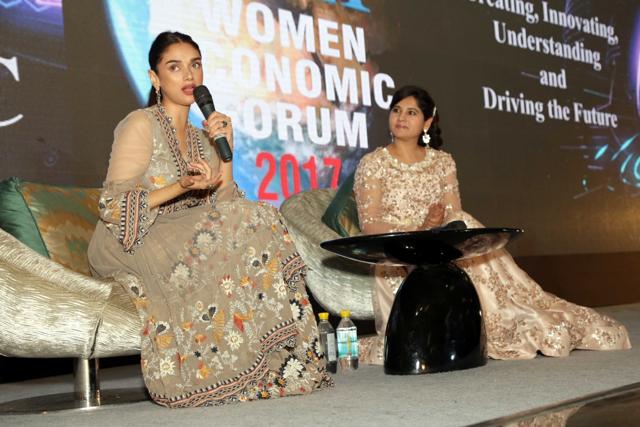 Aditi Rao Hydari addressed a gathering of delegates of Women Economic Forum - 2017 in New Delhi on May 8, 2017. (IANS) Aditi Rao Hydari addressed a gathering of delegates of Women Economic Forum - 2017 in New Delhi on May 8, 2017. (IANS)