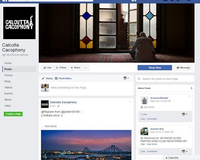 Calcutta Cacophony is a Facebook page dedicated to celebrate the city and its artistic traditions.