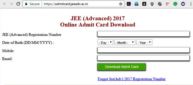 JEE Advanced 2017 admit cards have been released (Handout) JEE Advanced 2017 admit cards have been released (Handout)
