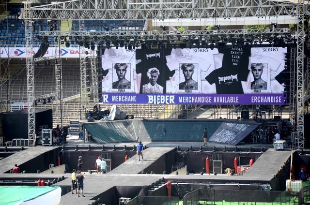 The stage where Justin Bieber will perform. (Bachchan Kumar) The stage where Justin Bieber will perform. (Bachchan Kumar)