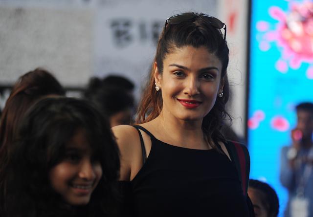 Raveena Tandon arrives to attend the concert. (AFP) Raveena Tandon arrives to attend the concert. (AFP)