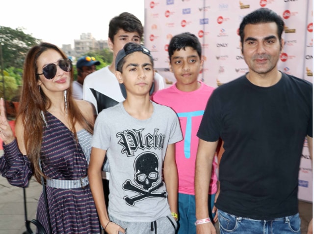 Actor Arbaaz Khan with Malaika Arora Khan and their son Arhaan. (Yogen Shah)