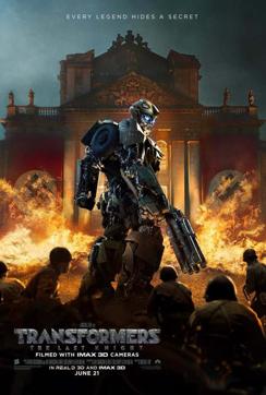 The poster which shows Autobot Bumblebee posing against a burning Nazi backdrop.
