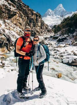 Ashley Schmeider and James Sisson during the trek. (Photos: Charleton Churchill)