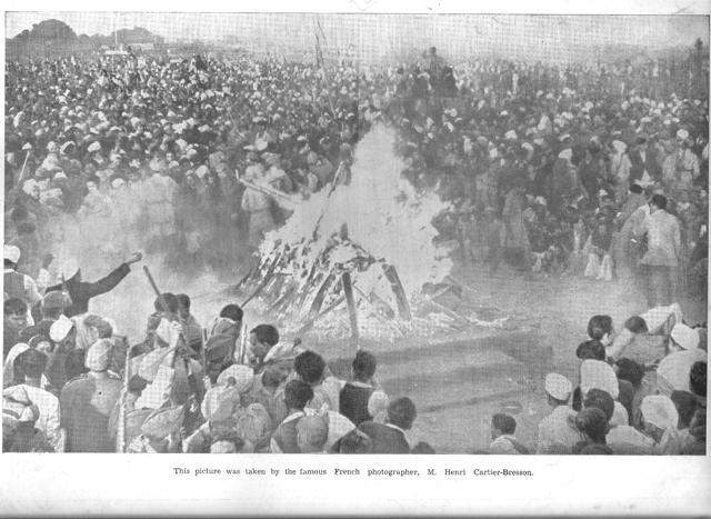 Funeral of Mahatma Gandhi at Rajghat as captured by the famous French photographer Henri Cartier-Bresson. Funeral of Mahatma Gandhi at Rajghat as captured by the famous French photographer Henri Cartier-Bresson.
