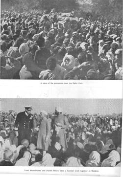 (Above) A view of Mahatma Gandhi 's funeral procession near the Delhi Gate (Below): Lord Mountbatten, Pandit Jawahar Lal Nehru and Baldev Singh at the Rajghat. (Above) A view of Mahatma Gandhi 's funeral procession near the Delhi Gate (Below): Lord Mountbatten, Pandit Jawahar Lal Nehru and Baldev Singh at the Rajghat.