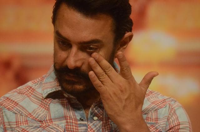 Actor Aamir Khan during Dinanath Mangeshkar memorial awards in Mumbai, on April 24, 2017. (IANS) Actor Aamir Khan during Dinanath Mangeshkar memorial awards in Mumbai, on April 24, 2017. (IANS)