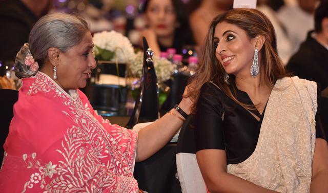 Jaya Bachchan with her daughter Shweta Nanda Bachchan. (Pratham GokhaleHindustan Times)