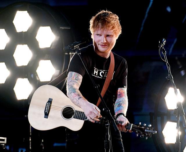 Ed Sheeran performing at the 59th Annual Grammy Awards. (AFP) Ed Sheeran performing at the 59th Annual Grammy Awards. (AFP)