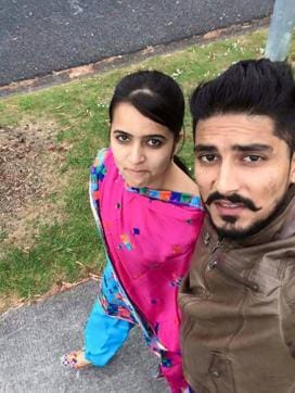 Gurpreet Kaur and husband Satwinder Singh, in a photo shared by her brother Sukhbir Singh. Gurpreet Kaur and husband Satwinder Singh, in a photo shared by her brother Sukhbir Singh.
