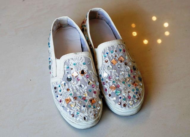 A pair of unbranded loafers that she purchased in Seoul, South Korea (Prodip Guha/HT Photo )