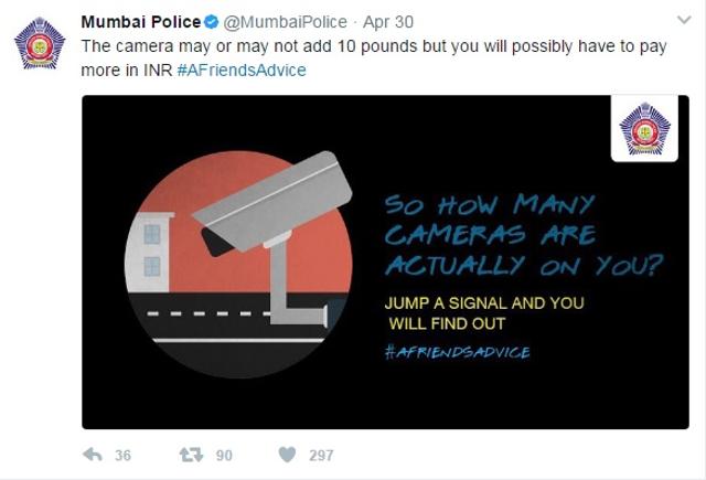 A tweet by the Mumbai Police. A tweet by the Mumbai Police.