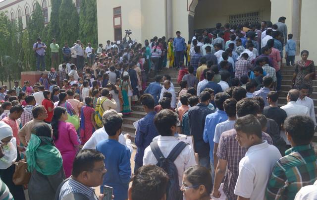 Students Appearing Eamcet-2017 Exams at Engineering College, Osmania University. For the first time, the test will not be held for medical courses including MBBS, BDS and Ayush as they were held as part of the National Eligibility Cum Entrance Test (NEET). (Kodam Hari/HT photo) Students Appearing Eamcet-2017 Exams at Engineering College, Osmania University. For the first time, the test will not be held for medical courses including MBBS, BDS and Ayush as they were held as part of the National Eligibility Cum Entrance Test (NEET). (Kodam Hari/HT photo)