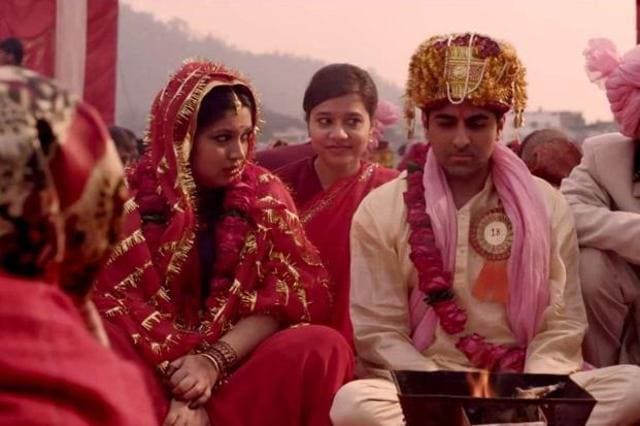 Ayushmann Khurrana (R) with Bhumi Pednekar in a still from the film Dum Laga Ke Haisha. (Mint) Ayushmann Khurrana (R) with Bhumi Pednekar in a still from the film Dum Laga Ke Haisha. (Mint)