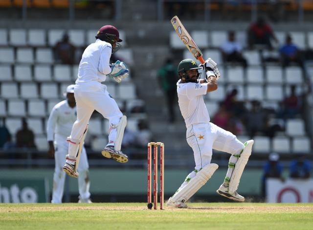 Misbah-ul-Haq of Pakistan plays a shot against West Indies at the Windsor Park Stadium in Roseau, Dominica. (AFP) Misbah-ul-Haq of Pakistan plays a shot against West Indies at the Windsor Park Stadium in Roseau, Dominica. (AFP)
