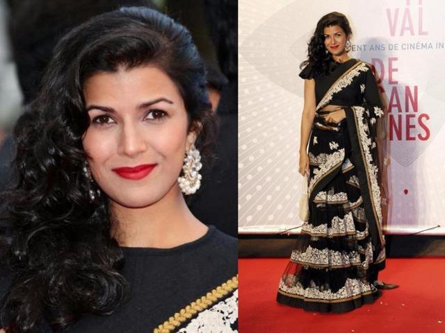 Nimrat Kaur in a monochrome sari at Cannes. (Agencies) Nimrat Kaur in a monochrome sari at Cannes. (Agencies)