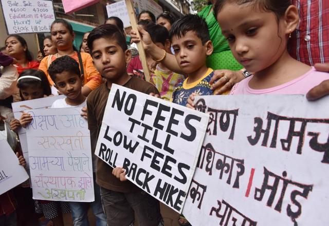 A file photo of the protest against fee hike in Mumbai last month. (File)