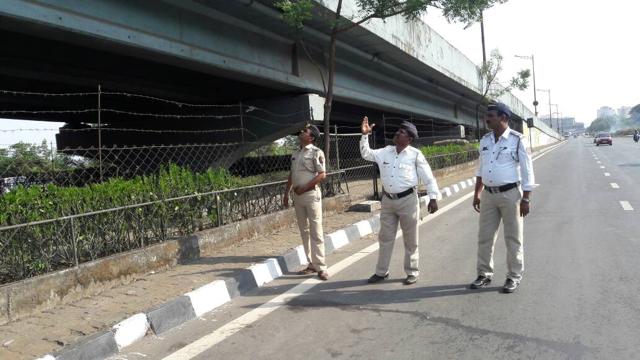 Police officials at the spot. (Praful Gangurde)