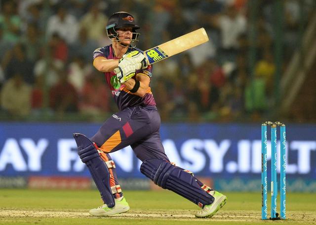 Rising Pune Supergiant batsman and team captain Steve Smith plays a shot. (AFP) Rising Pune Supergiant batsman and team captain Steve Smith plays a shot. (AFP)