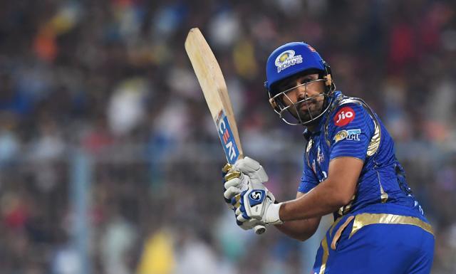 Mumbai Indians captain Rohit Sharma watches the ball after playing a shot during their 2017 Indian Premier League (IPL) match against Kolkata Knight Riders. (AFP) Mumbai Indians captain Rohit Sharma watches the ball after playing a shot during their 2017 Indian Premier League (IPL) match against Kolkata Knight Riders. (AFP)