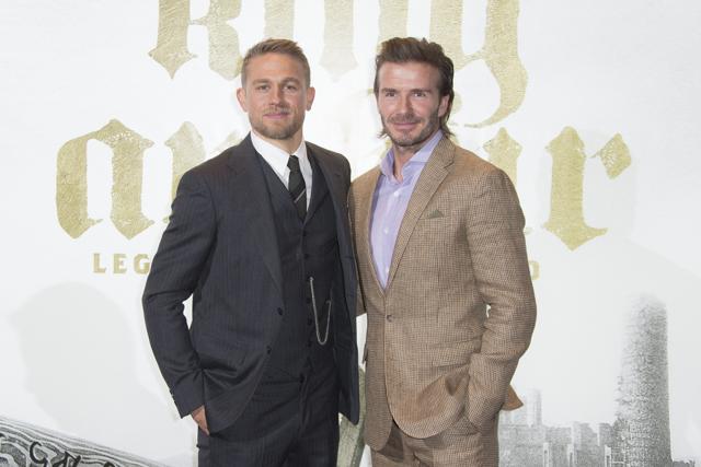 Actor Charlie Hunnam, left, and David Beckham pose for photographers upon arrival at the premiere of the film King Arthur The Legend Of The Sword. (Joel Ryan/Invision/AP) Actor Charlie Hunnam, left, and David Beckham pose for photographers upon arrival at the premiere of the film King Arthur The Legend Of The Sword. (Joel Ryan/Invision/AP)