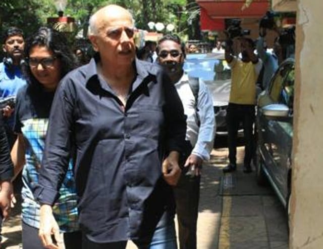 Mahesh Bhatt at late Reema Lagoo's residence in Mumbai. (Photo: Prodip Guha/ Hindustan Times)