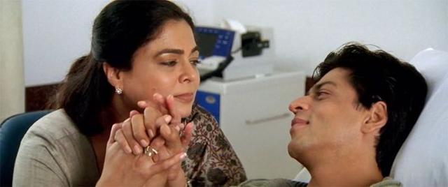Reema Lagoo and Shah Rukh Khan in Kal Ho Naa Ho. Reema Lagoo and Shah Rukh Khan in Kal Ho Naa Ho.