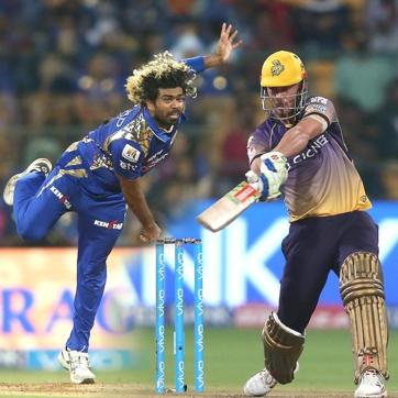 Lasith Malinga’s (L) face-off against Chris Lynn could be key in the opening exchanges during KKR’s innings. (HT Photo/Agencies) Lasith Malinga’s (L) face-off against Chris Lynn could be key in the opening exchanges during KKR’s innings. (HT Photo/Agencies)
