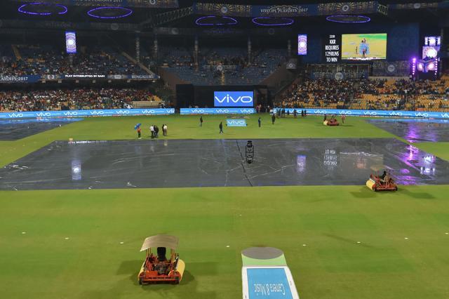 The 2017 Indian Premier League (IPL) Eliminator between Sunrisers Hyderabad and Kolkata Knight Riders was affected by rain. (AFP) The 2017 Indian Premier League (IPL) Eliminator between Sunrisers Hyderabad and Kolkata Knight Riders was affected by rain. (AFP)