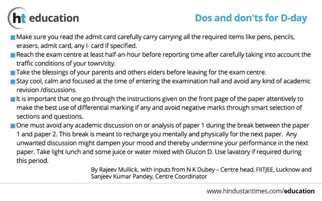 Here are a couple of things you need to keep in mind for JEE Advanced. (Handout) Here are a couple of things you need to keep in mind for JEE Advanced. (Handout)