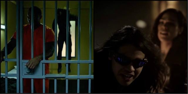 Arrow rescuing John Diggle; Cisco fighting Gypsy.