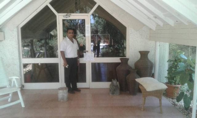 The farmhouse has a bungalow, swimming pool and overlooks the beach. (HT)