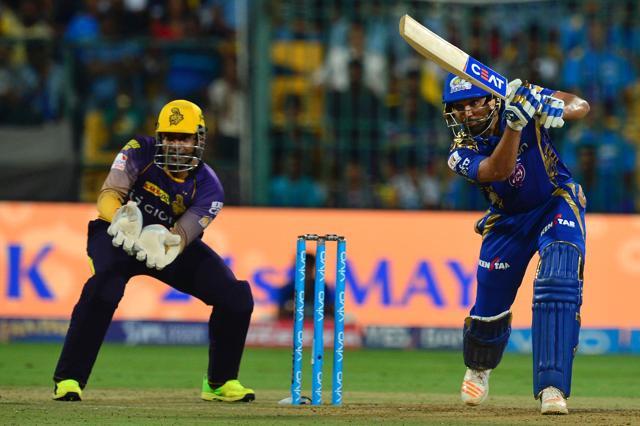 Mumbai Indians batsman Rohit Sharma plays a shot against Kolkata Knight Riders. (AFP) Mumbai Indians batsman Rohit Sharma plays a shot against Kolkata Knight Riders. (AFP)