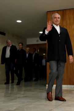 Brazil's President Michel Temer arrives at Planalto Palace in Brasilia. (Reuters Photo) Brazil's President Michel Temer arrives at Planalto Palace in Brasilia. (Reuters Photo)
