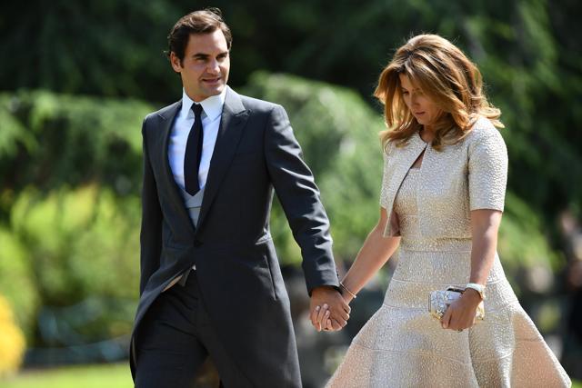Tennis player Roger Federer and his wife Mirka attend the wedding of Pippa Middleton to James Matthews at St Mark's Church in Englefield, west of London, on May 20. (REUTERS) Tennis player Roger Federer and his wife Mirka attend the wedding of Pippa Middleton to James Matthews at St Mark's Church in Englefield, west of London, on May 20. (REUTERS)