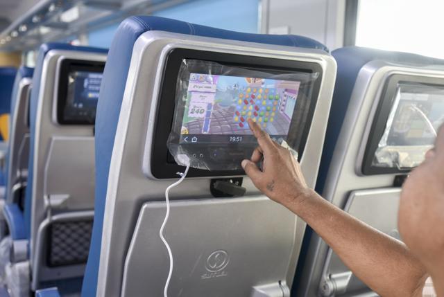 Passengers can also play games on board. (Anshuman Poyrekar/HT Photo)