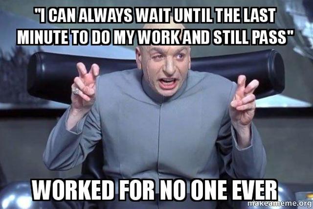 Procrastination also causes chronic lateness. Procrastination also causes chronic lateness.