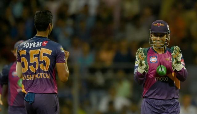 Washington Sundar (L) and MS Dhoni celebrate during IPL 2017 qualifier vs Mumbai Indians on May 16, 2017. (AFP) Washington Sundar (L) and MS Dhoni celebrate during IPL 2017 qualifier vs Mumbai Indians on May 16, 2017. (AFP)