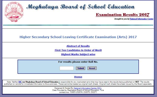 MBOSE HSSLC (arts) results were declared today (Handout)