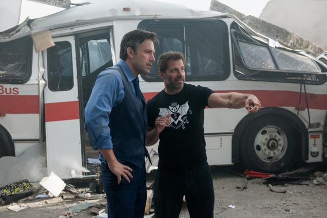 Zack Snyder directs Ben Affleck in Batman v Superman. Zack Snyder directs Ben Affleck in Batman v Superman.