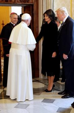 Pope Francis talks with US President Donald Trump and his wife Melania during a private audience at the Vatican on May 24. (Reuters File Photo) Pope Francis talks with US President Donald Trump and his wife Melania during a private audience at the Vatican on May 24. (Reuters File Photo)