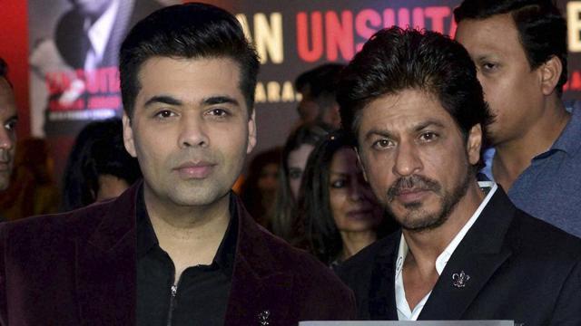 Actor Shahrukh Khan and filmmaker Karan Johar during the launch of Johar’s memoir An Unsuitable Boy in Mumbai. (PTI) Actor Shahrukh Khan and filmmaker Karan Johar during the launch of Johar’s memoir An Unsuitable Boy in Mumbai. (PTI)