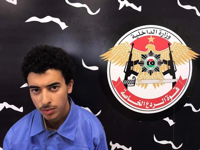 Hashim Ramadan Abedi, brother of bomber Salman Abedi, appears inside the Tripoli-based Special Deterrent anti-terrorism force unit after his arrest on Tuesday for alleged links to the Islamic State extremist group. (AP Photo)